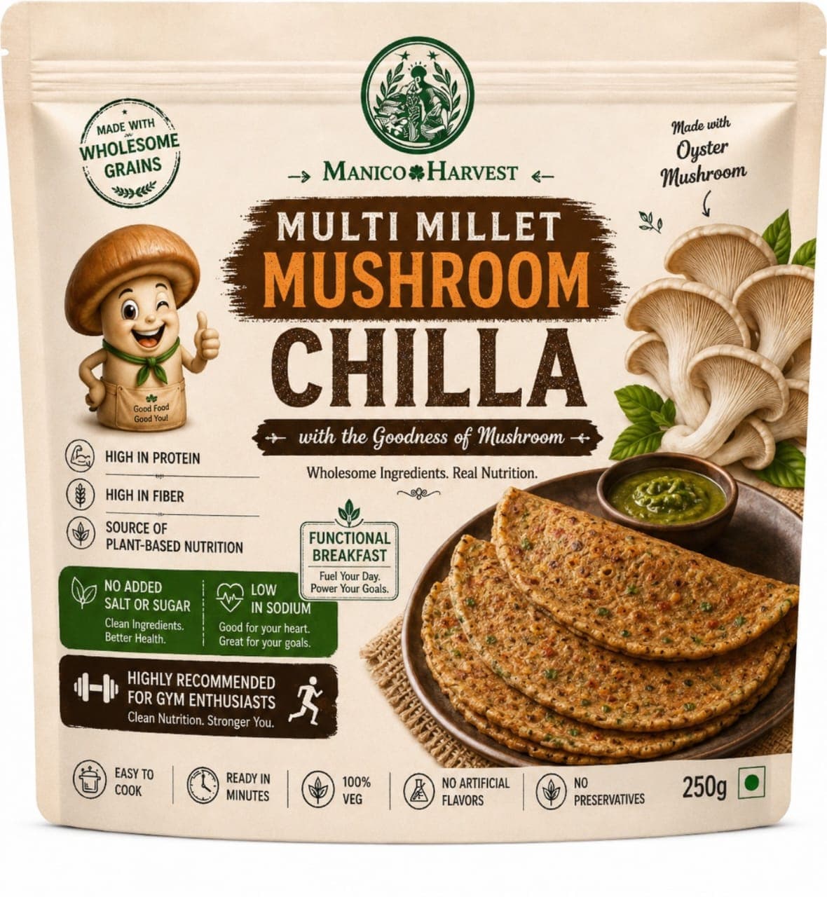 Millet Mushroom Chilla